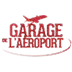 Logo rouge du Garage de l'Aéroport avec un symbole d'avion, pour un service automobile à Genève.
