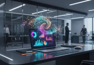 Tableau de bord analytique affichant des données de référencement, réalisé par notre entreprise informatique à Genève
