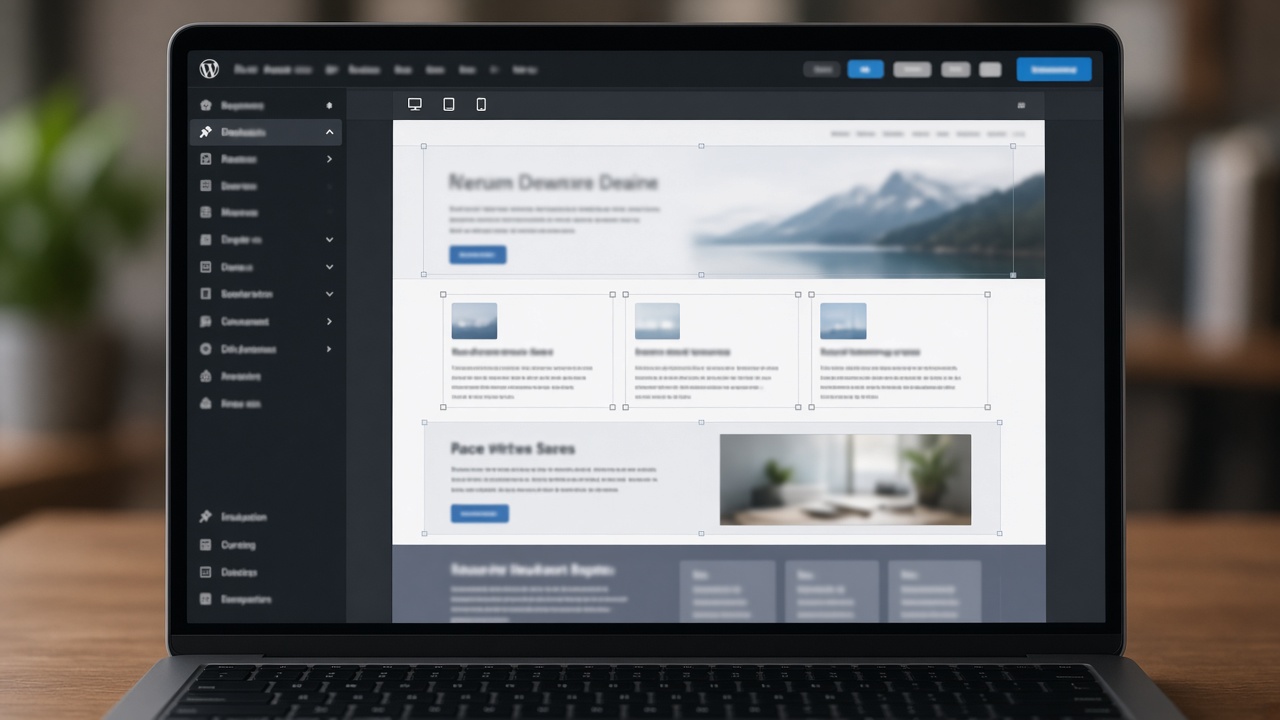 Éditeur de page web avec un aperçu du contenu sur un ordinateur portable